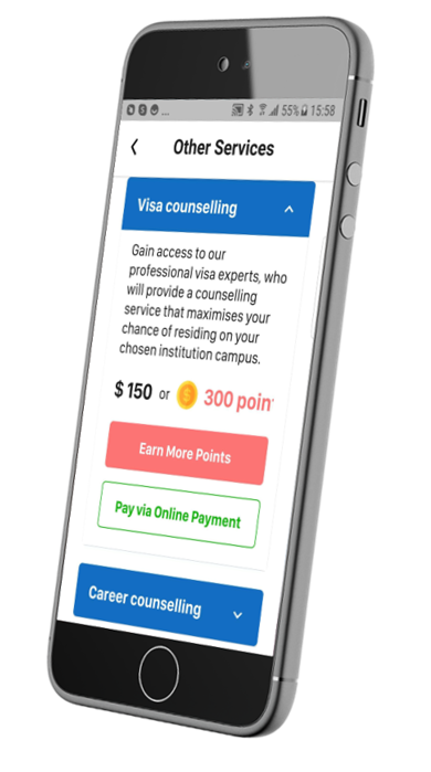 Book a Visa Counsellor on the Findadmission Mobile App.