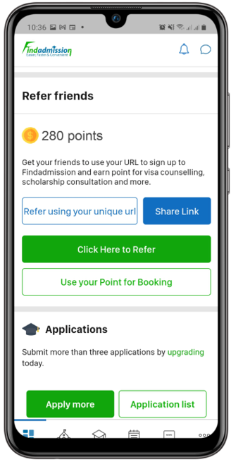 Refer a Friend to Findadmission Mobile and Get Rewarded.